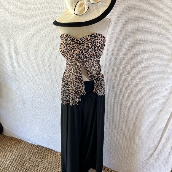 AQUA GREEN OPEN FLOWY LEG ROUCHED WAISTBAND PULL ON PANTS SIZE L - Picture 3 of 10